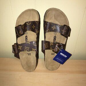Birkenstock Custom Louis Vuitton Print Sandals/Slides W:10 M:8 (EU Size 41)